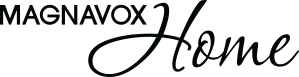 Magnavox Home logo with stylized text emphasizing the brand's focus on home products